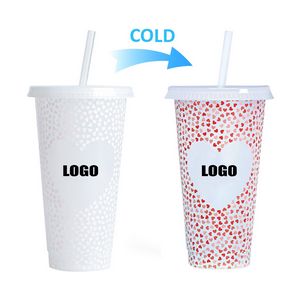 710ml Handy Heart Plastic Color Changing Cup 1