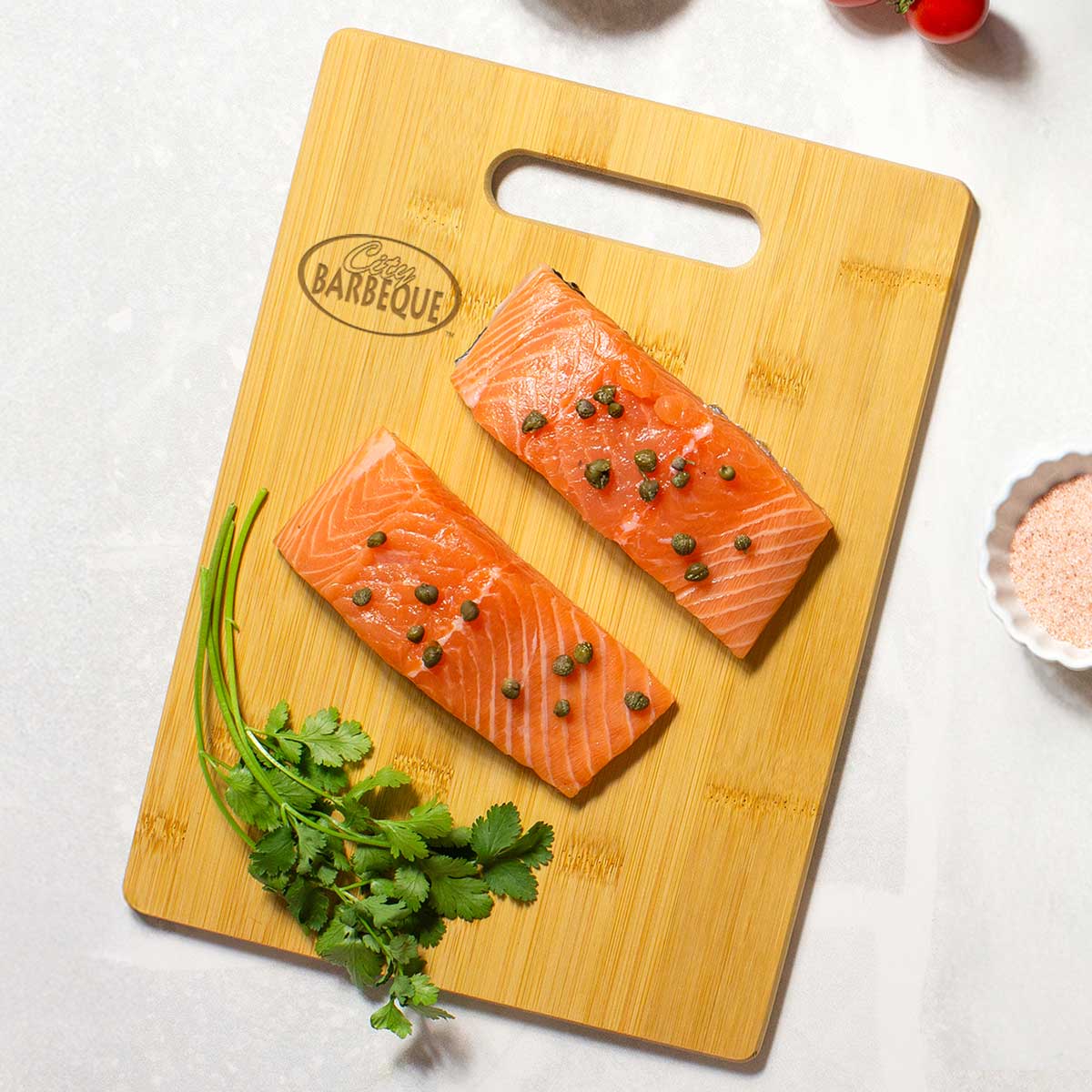13" Bamboo Cutting Board with Handle 4