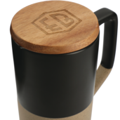 Tahoe Tea & Coffee Ceramic Mug with Wood Lid 16oz 17