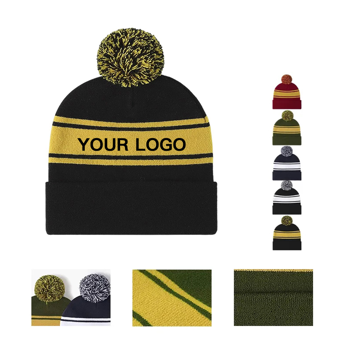 Acrylic Cuffed Knit Hat for Youth Winter Wear 2