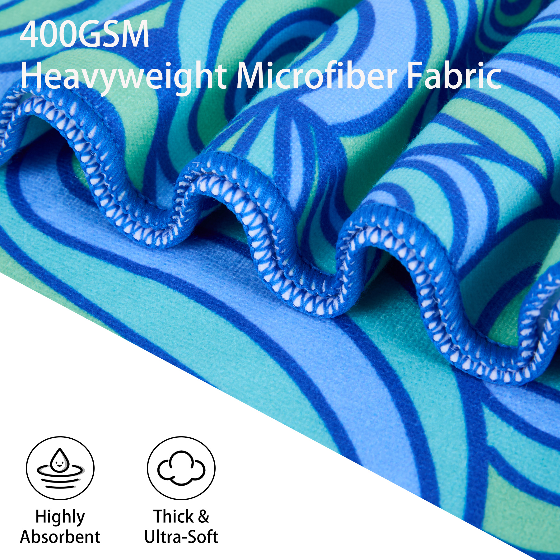 Sublimated Quick Dry 400GSM Microfiber Beach Towel 4