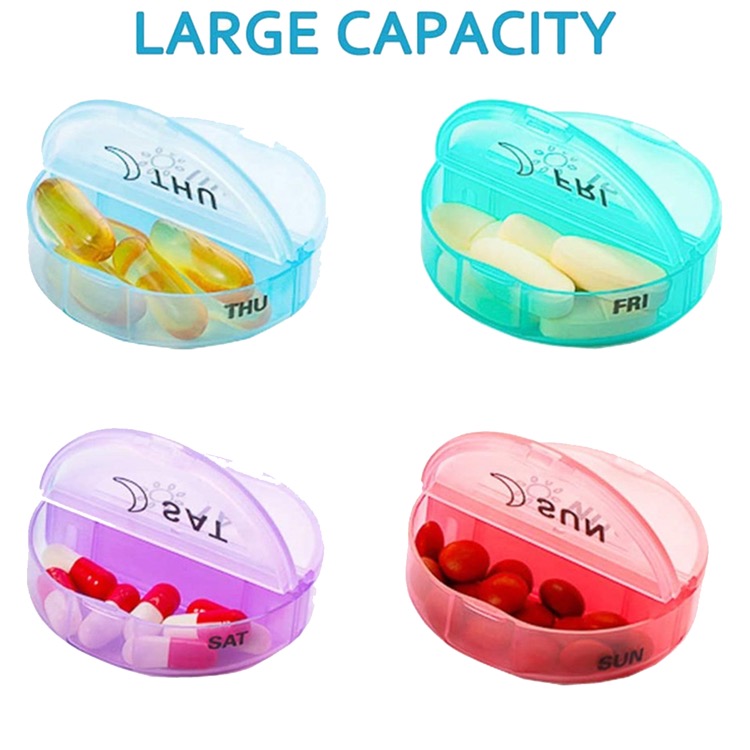 Portable one week small pill box leather bag 2