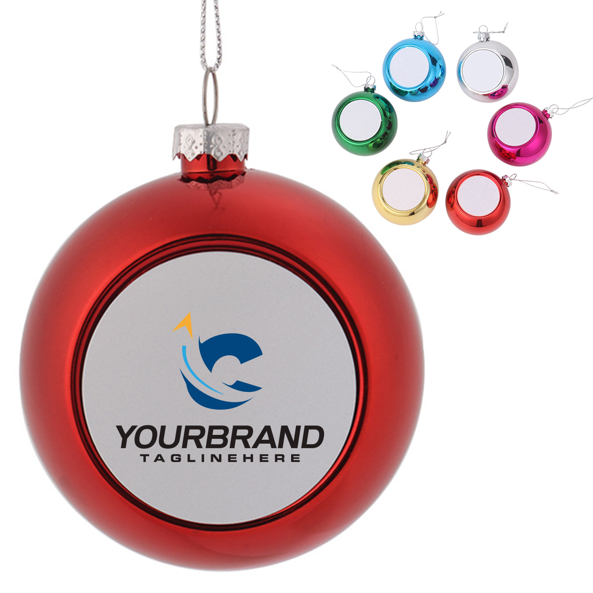 Blank Round Plastic Christmas Tree Ball Decoration 3