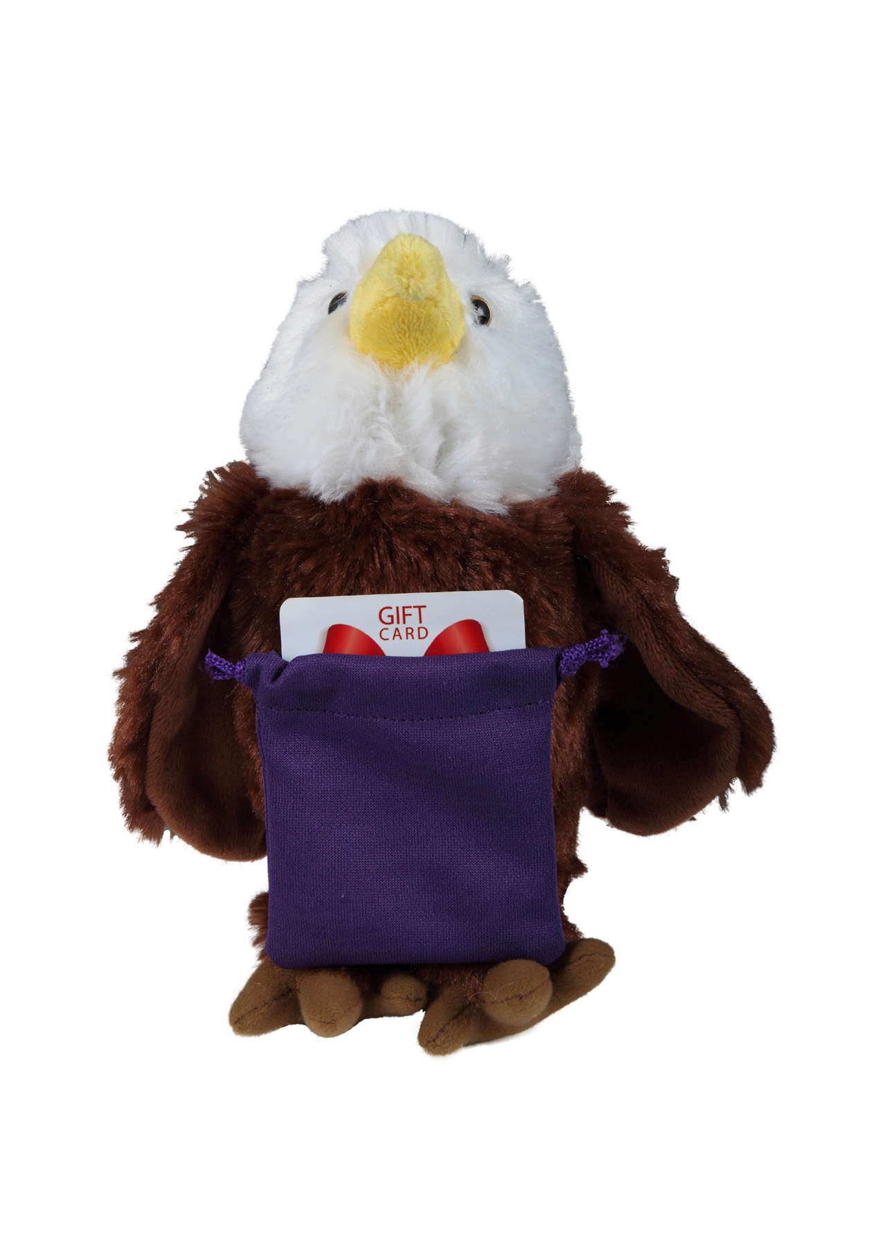 soft plush Eagle with gift card sack