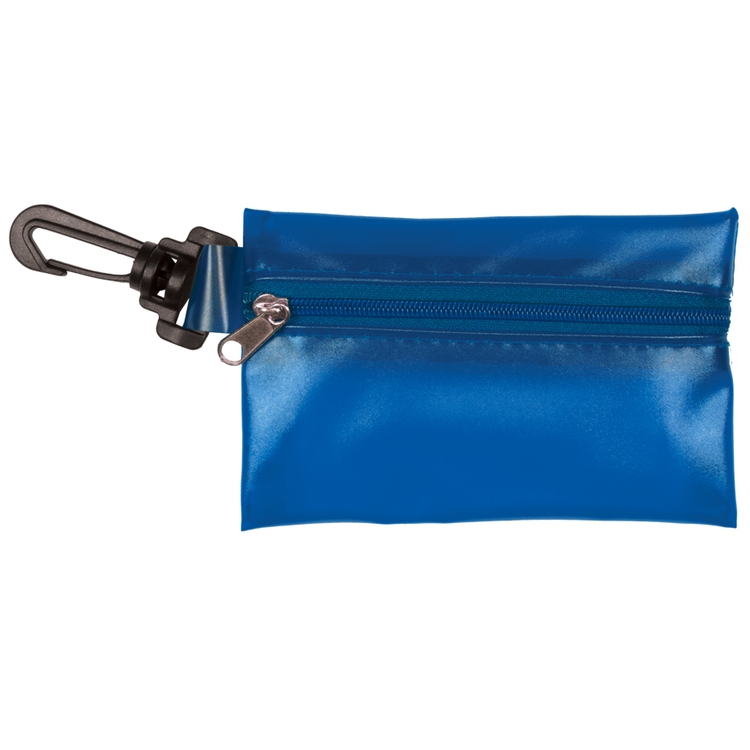 "PARKWAY 7" Piece First Aid Kit inTranslucent Zipper Kit with Plastic Carabiner Attachment 25