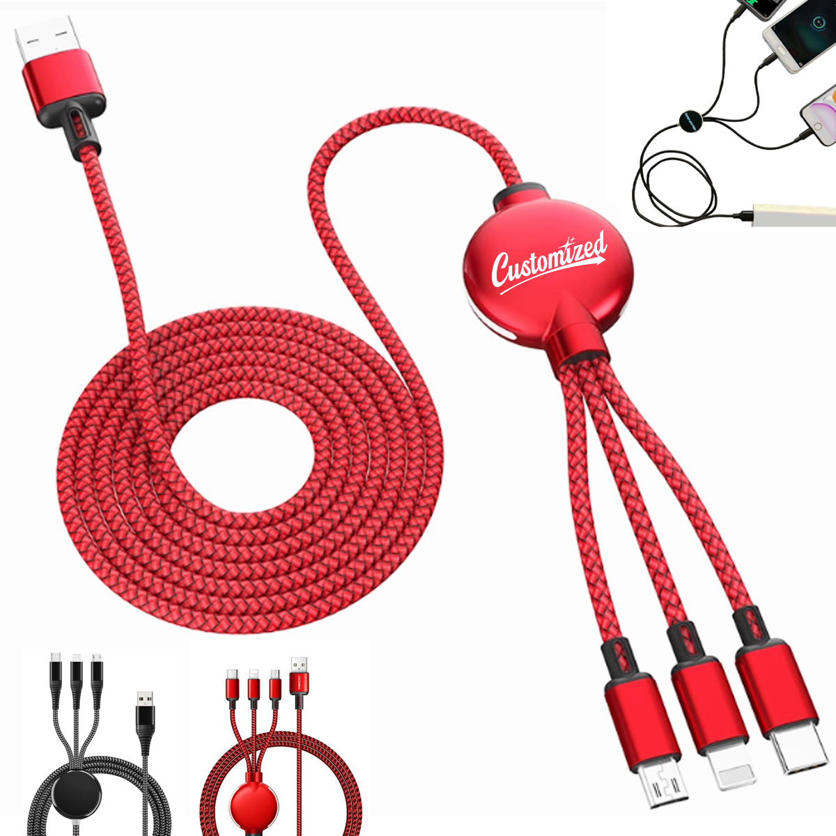 Illuminated Logo 3 in 1 Charging Cable 7