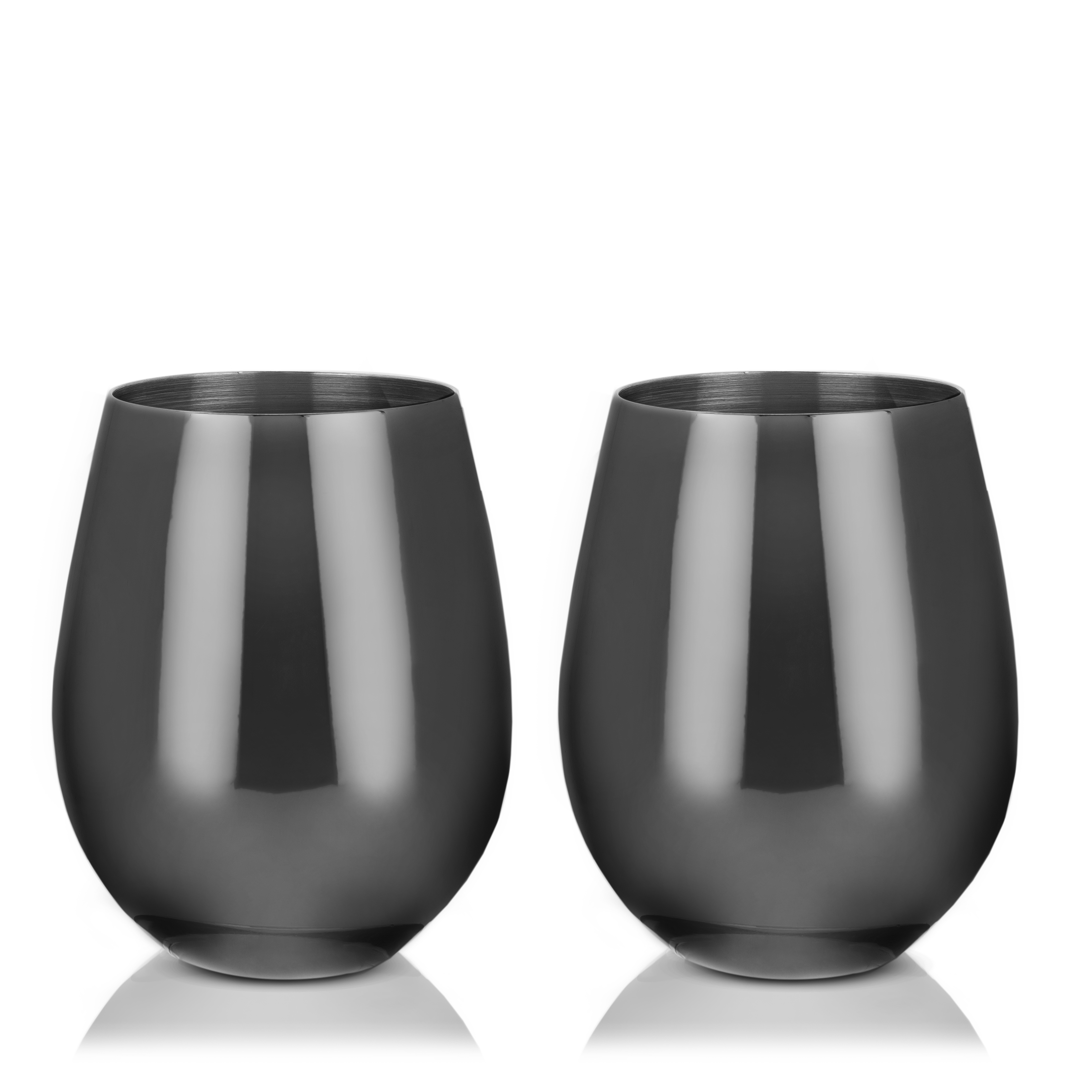 Viski® Stemless Metal Wine Tumbler, set of 2 5