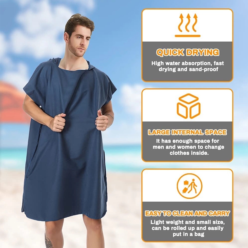 Quick-Drying Beach Surf Poncho Changing Robe With Hood 3