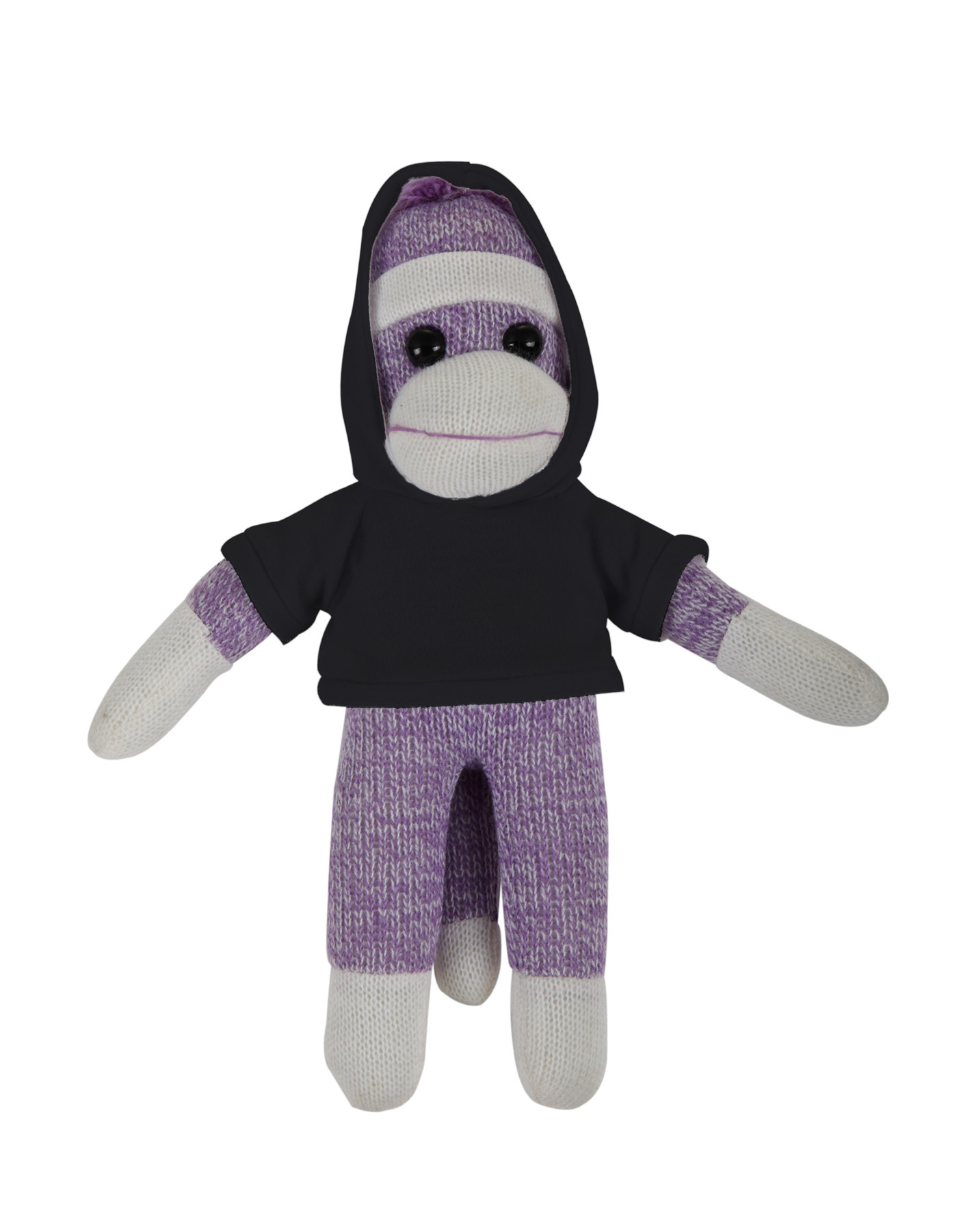 soft plush Purple Sock Monkey with hoodie 11