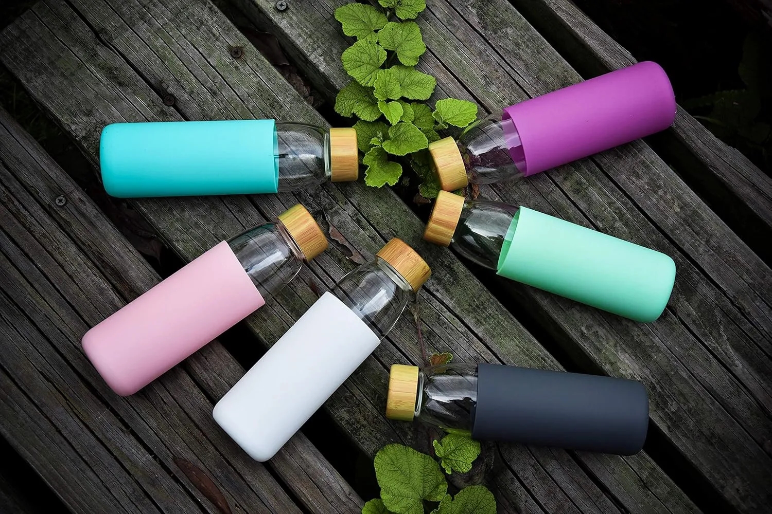 18oz Glass Tumblers with Silicone Protective Sleeve 1