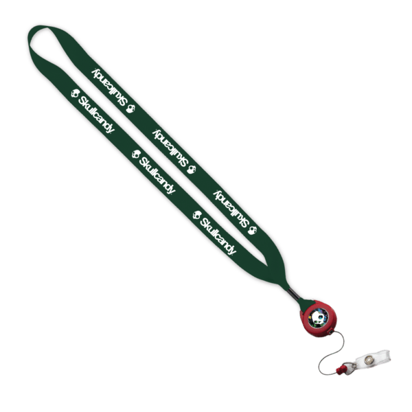 3/4" Polyester Lanyard with Metal Crimp & Retractable Badge Reel