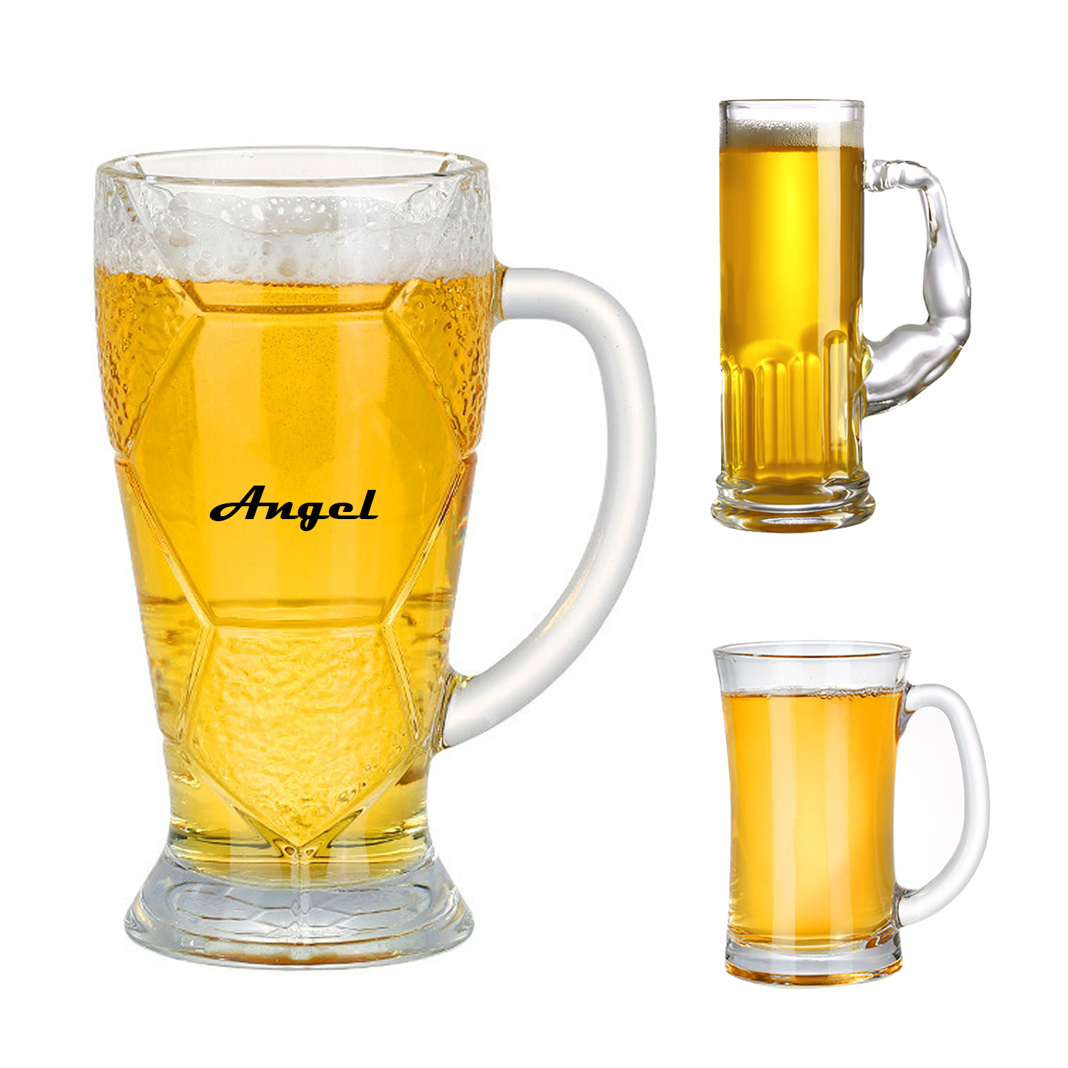 20oz & 12oz Wine Glasses Beer Mug with Handles 4