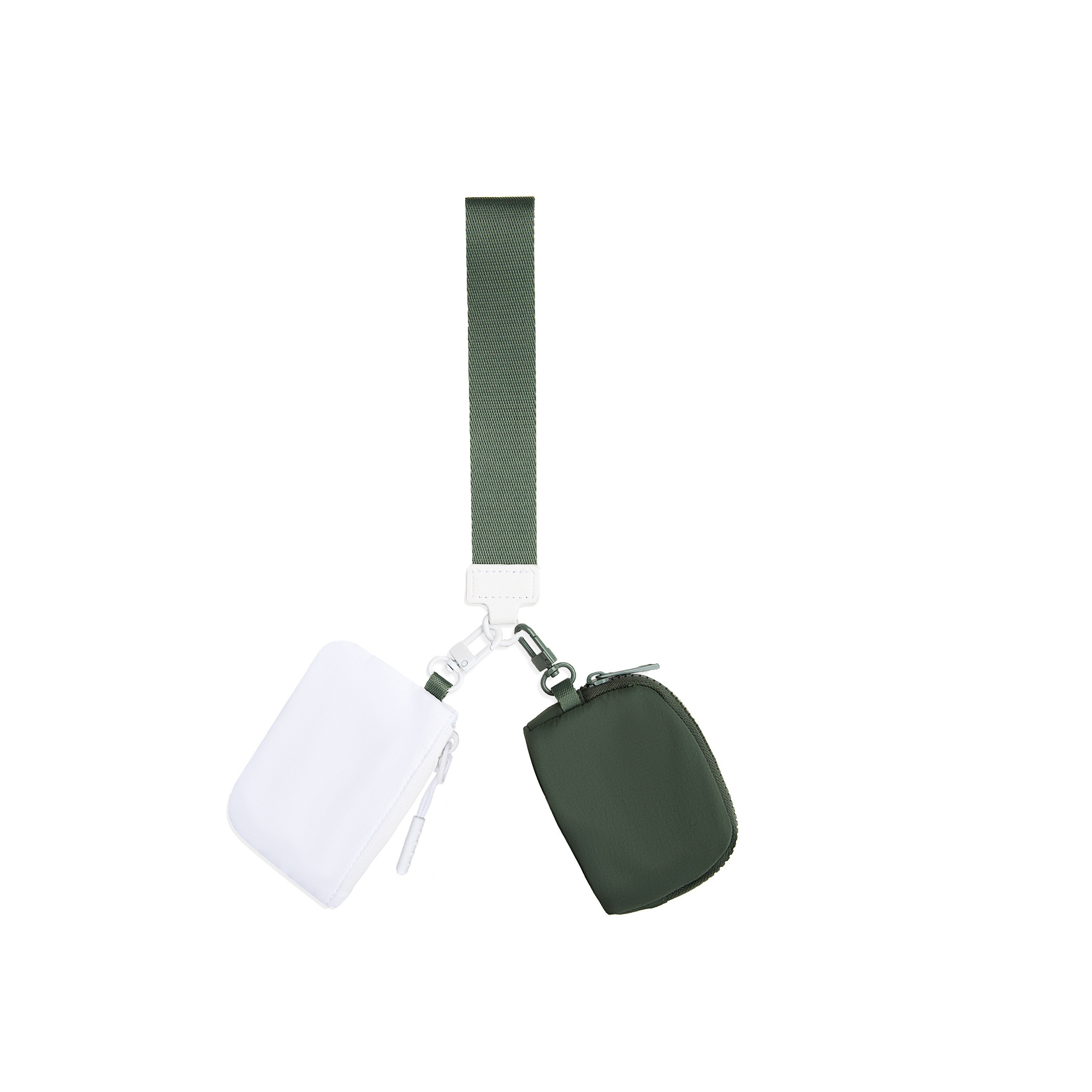 Nylon Dual Pouch Wristlet 3" x 4" With Zipper Strap 17