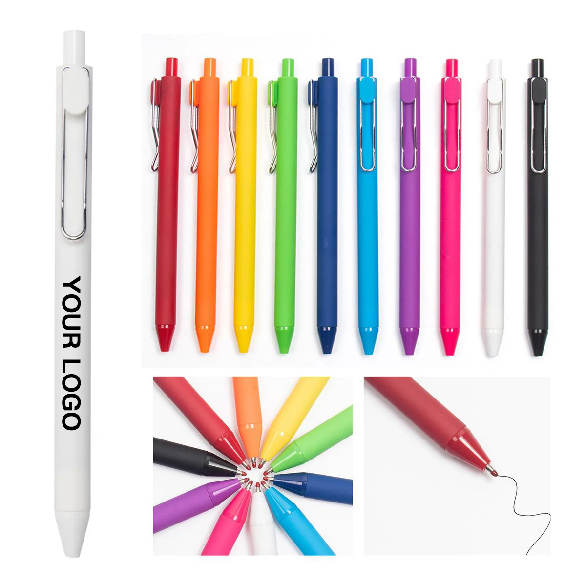 Matte Plastic Ink Pen with Black or Blue Ink 12