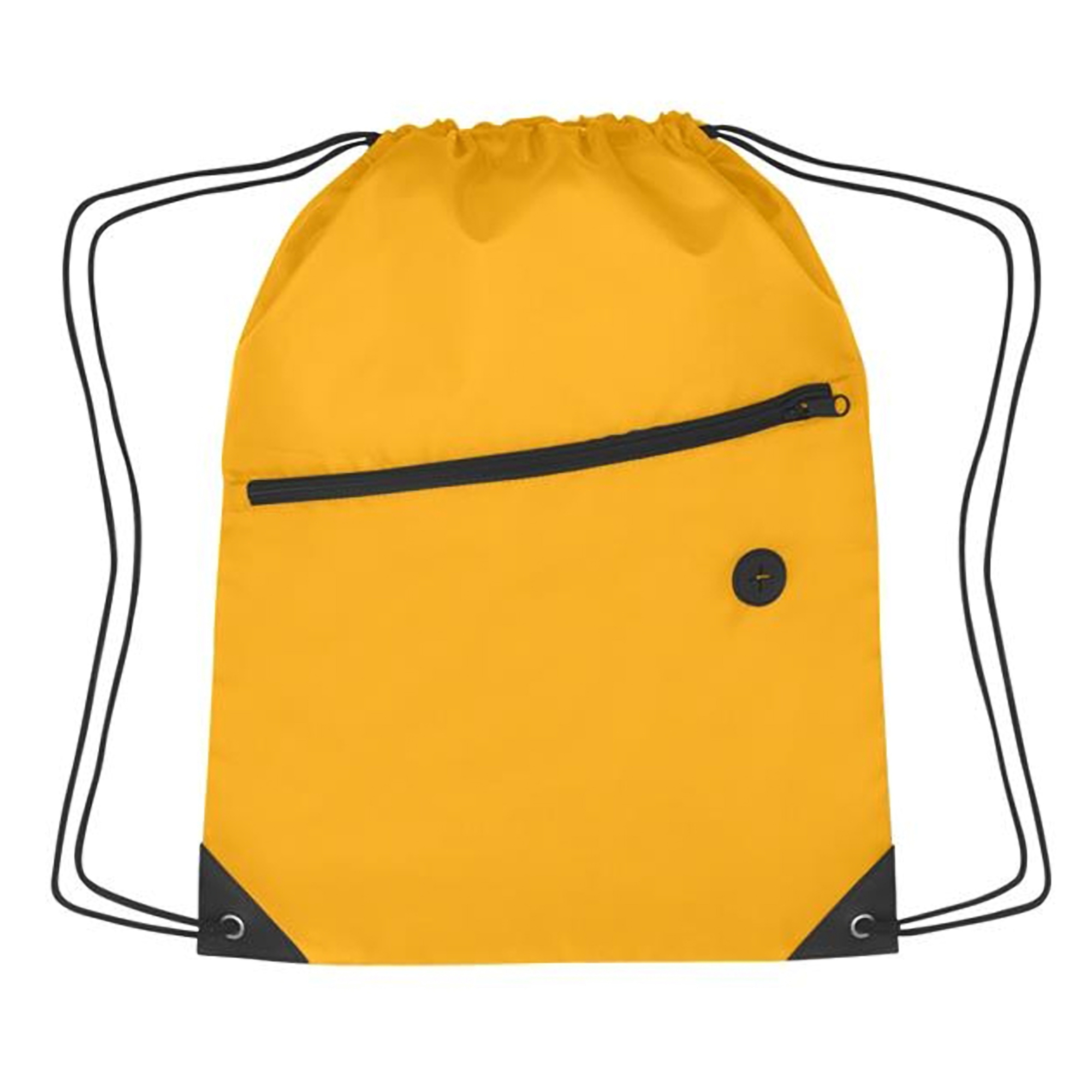 Durable Lightweight Sports Drawstring Backpack with Front Zipper Pocket 2