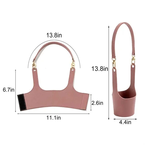 Adjustable PU Leather Cup Carrier 5
