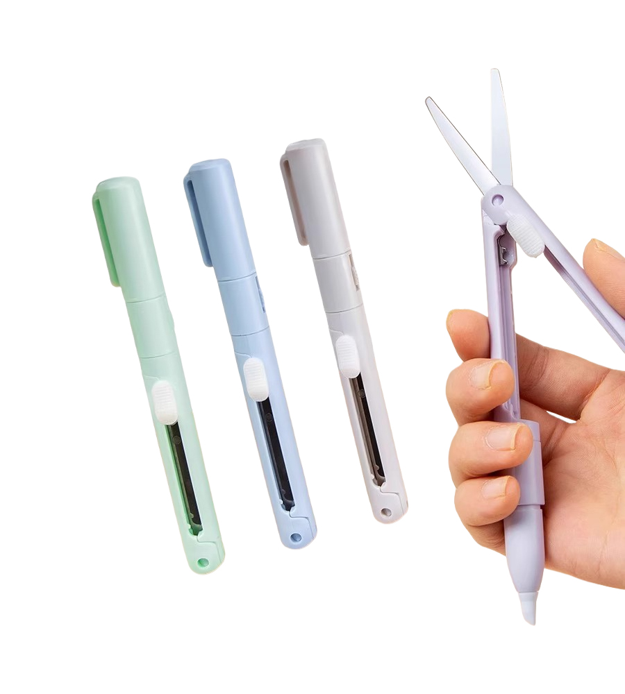 Mini Folding Scissor Pen Cutter for Safe Paper Crafting Work 3