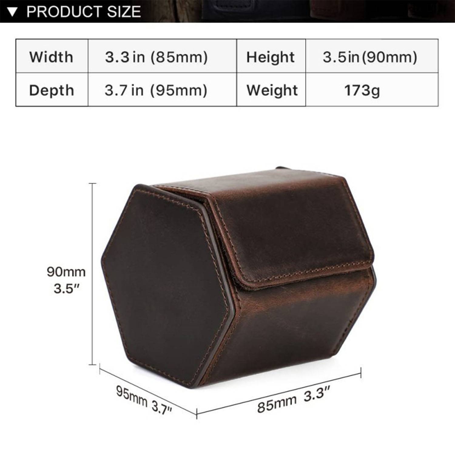 Genuine Leather Hexagonal Watch Box 1