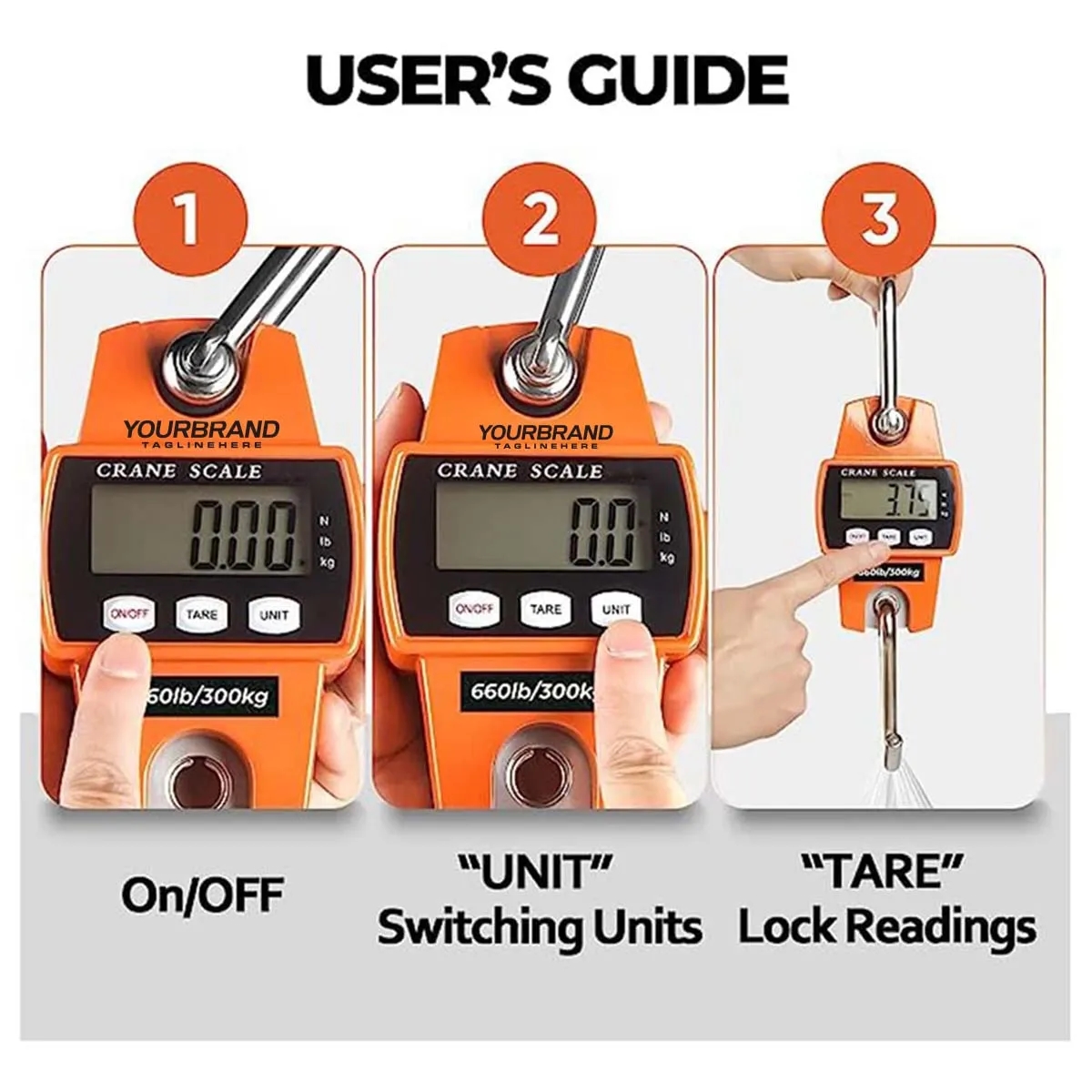 660LB Waterproof Handheld Mini Digital Hanging Crane Scale 6