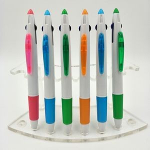 Gradual Color Barrel Pen With Highlighter And Stylus 19