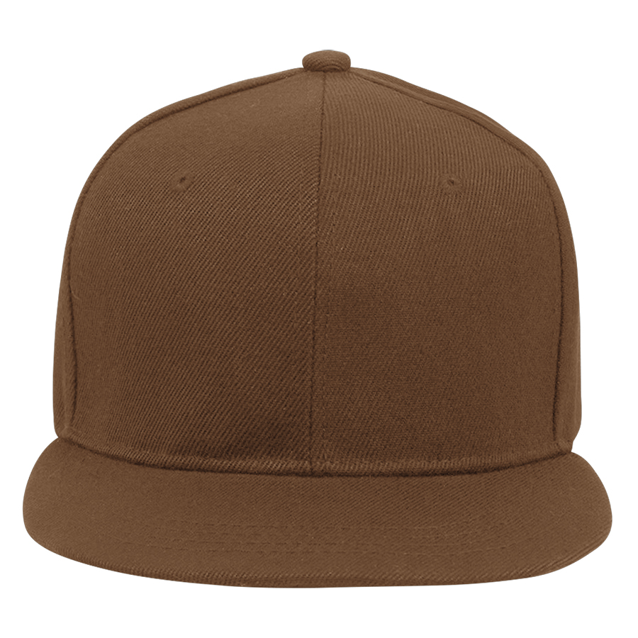 Stock Solid Color Polyester 6-Panel Flat Visor Cap 13