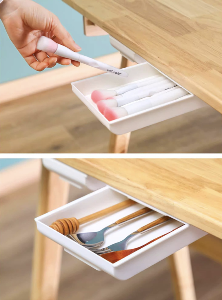 Under-Desk Hidden Pull-Out Storage Box 5