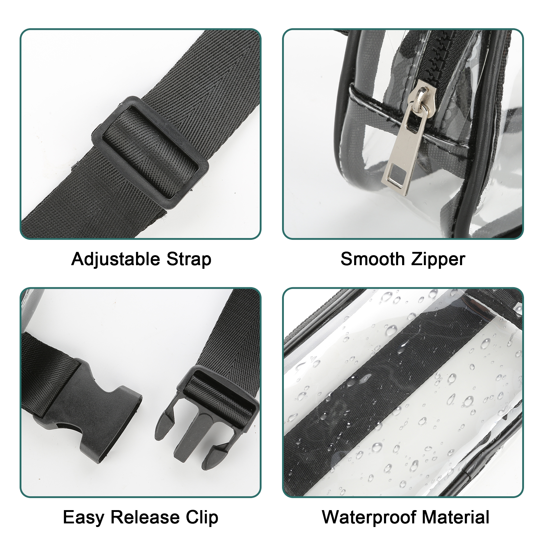 Stadium Approved Clear PVC Crossbody Belt Bag 8