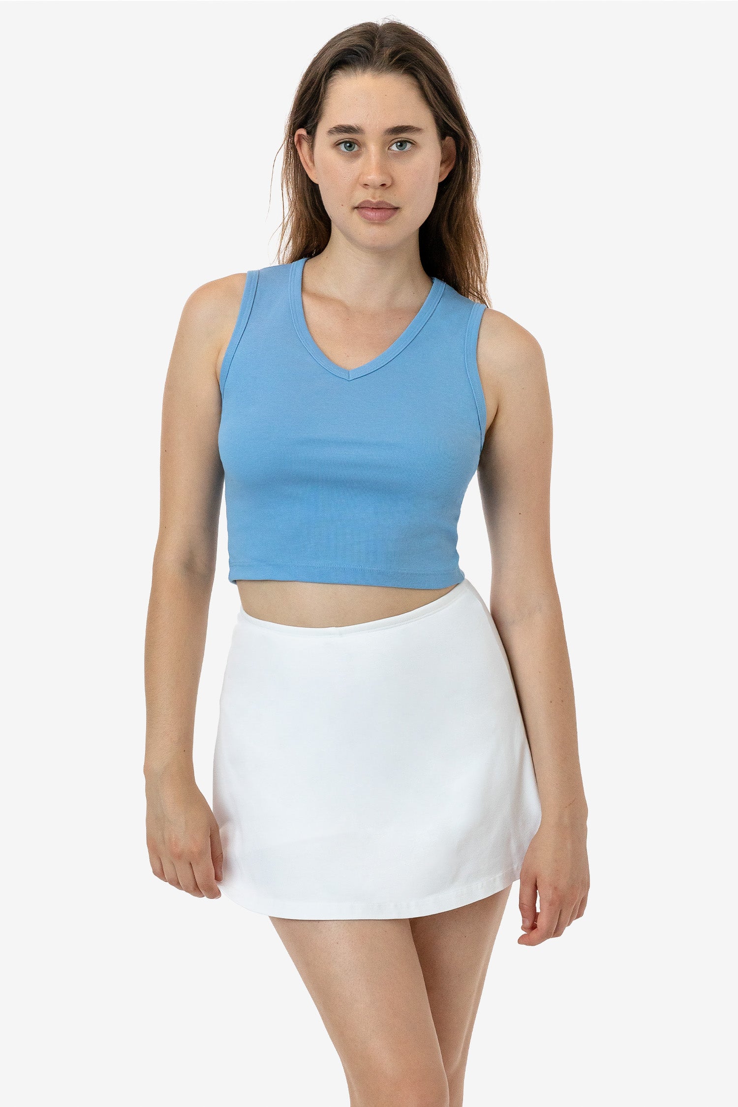 BABY RIB SLEEVELESS V-NECK CROP TANK 4