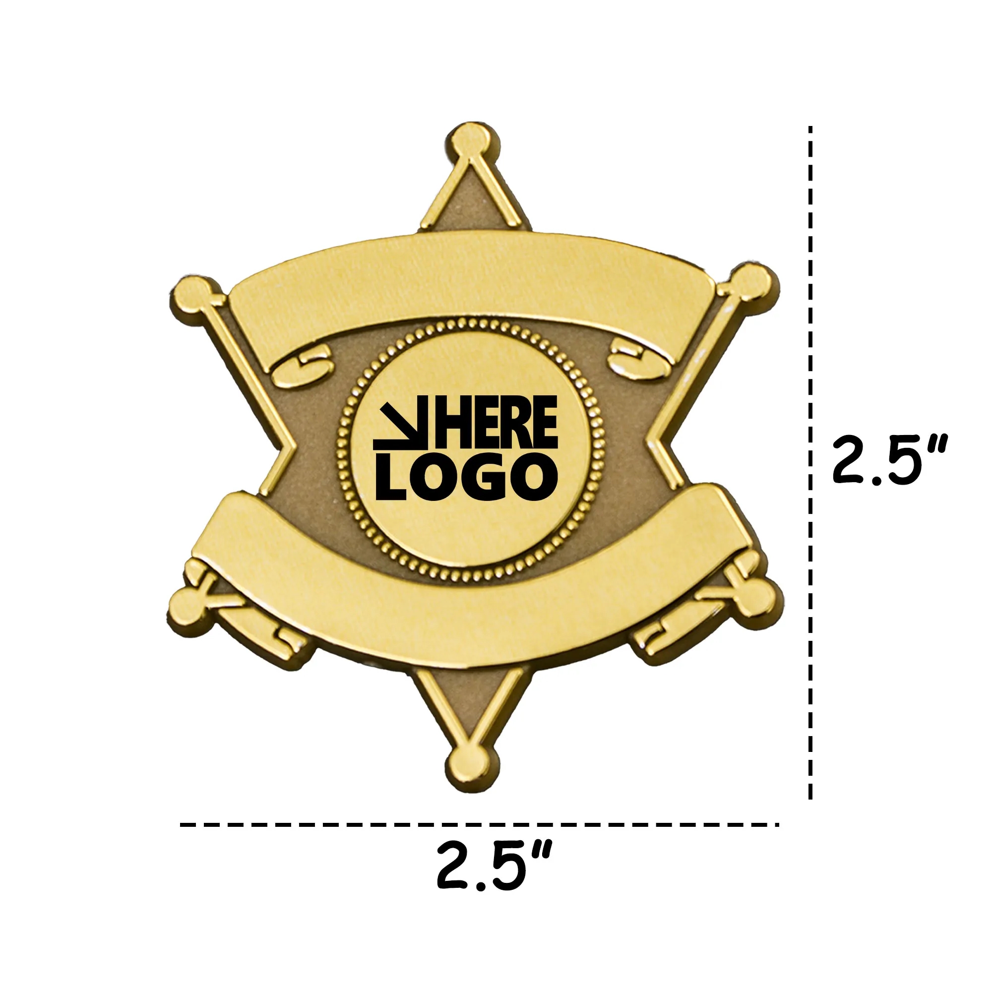 MOQ 100 Custom Metal Badge Lapel Pins 2.5"x 2.5" 2