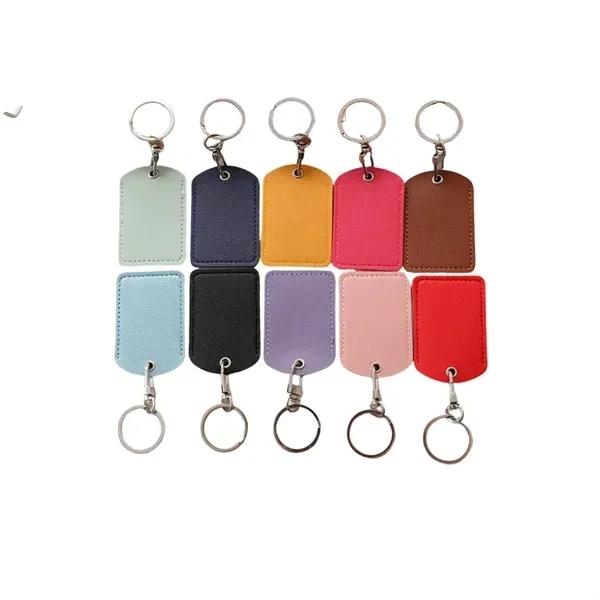Engraved PU Leather Keychain 16