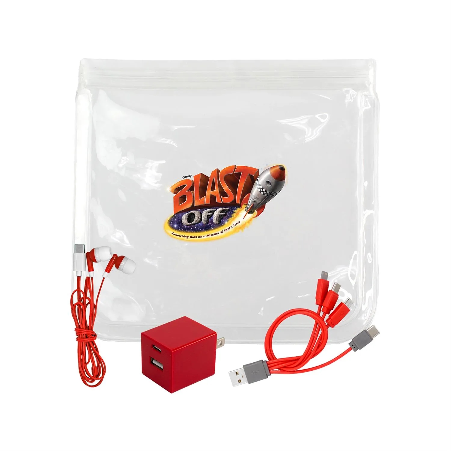 Clear A+C Wall, Cable & Ear Bud Set 10