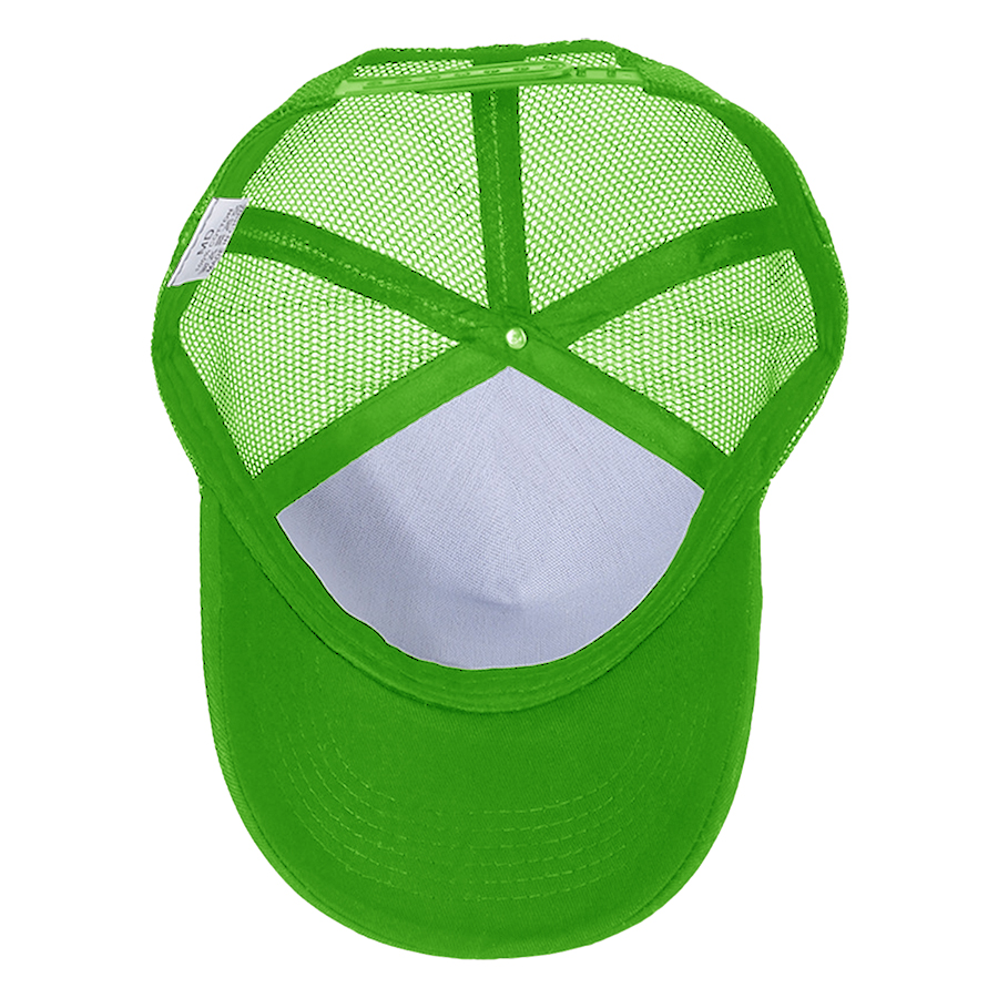 Stock Solid Color Cotton 5-Panel Trucker Cap 4