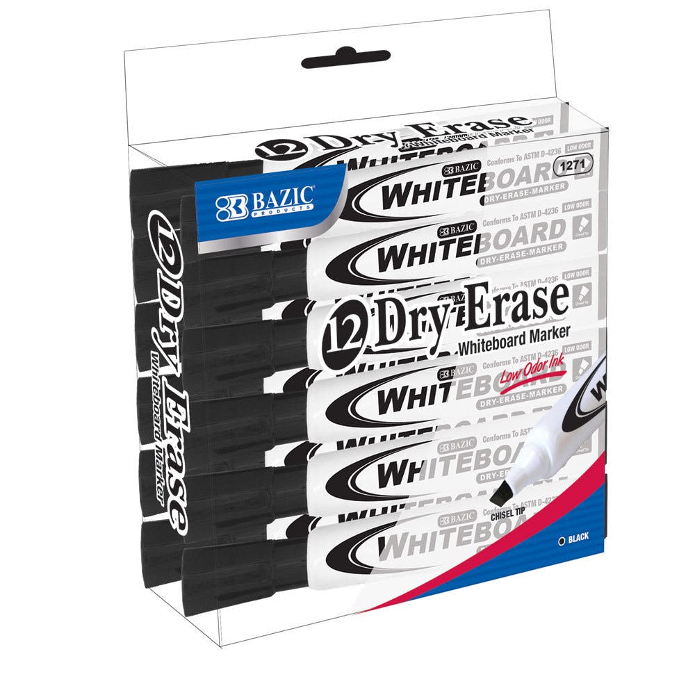 Dry-Erase Markers - 12 Pack Black Chisel Tip 2