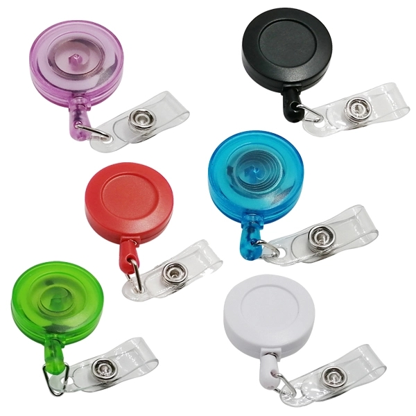 Promotional Giveaway Round Retractable Badge Holder 3