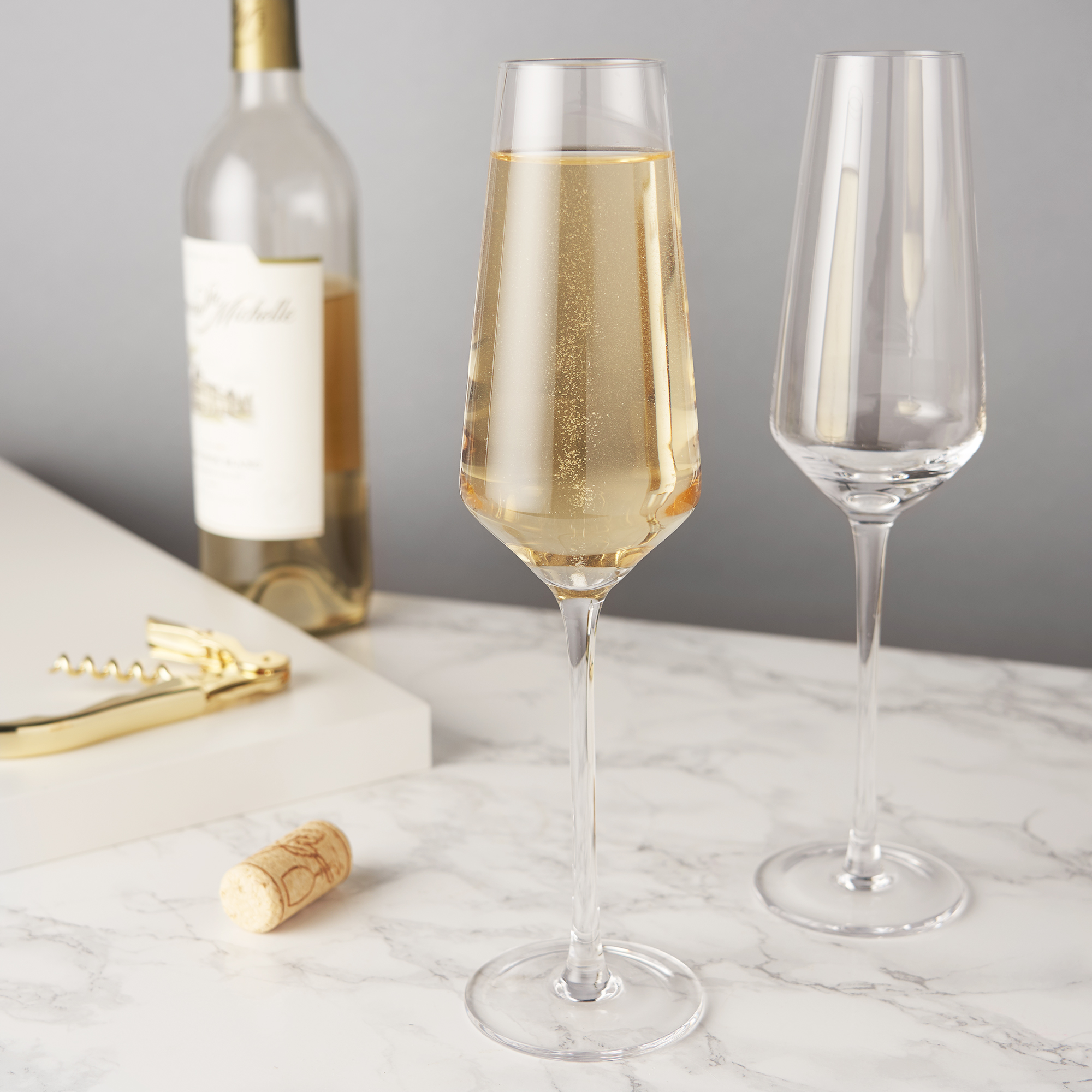 Viski® Raye Angled Crystal Champagne Flute, set of 2 1