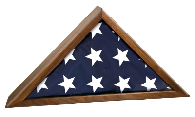 25" x 12 1/2" Walnut Piano Finish Flag Display Case 1
