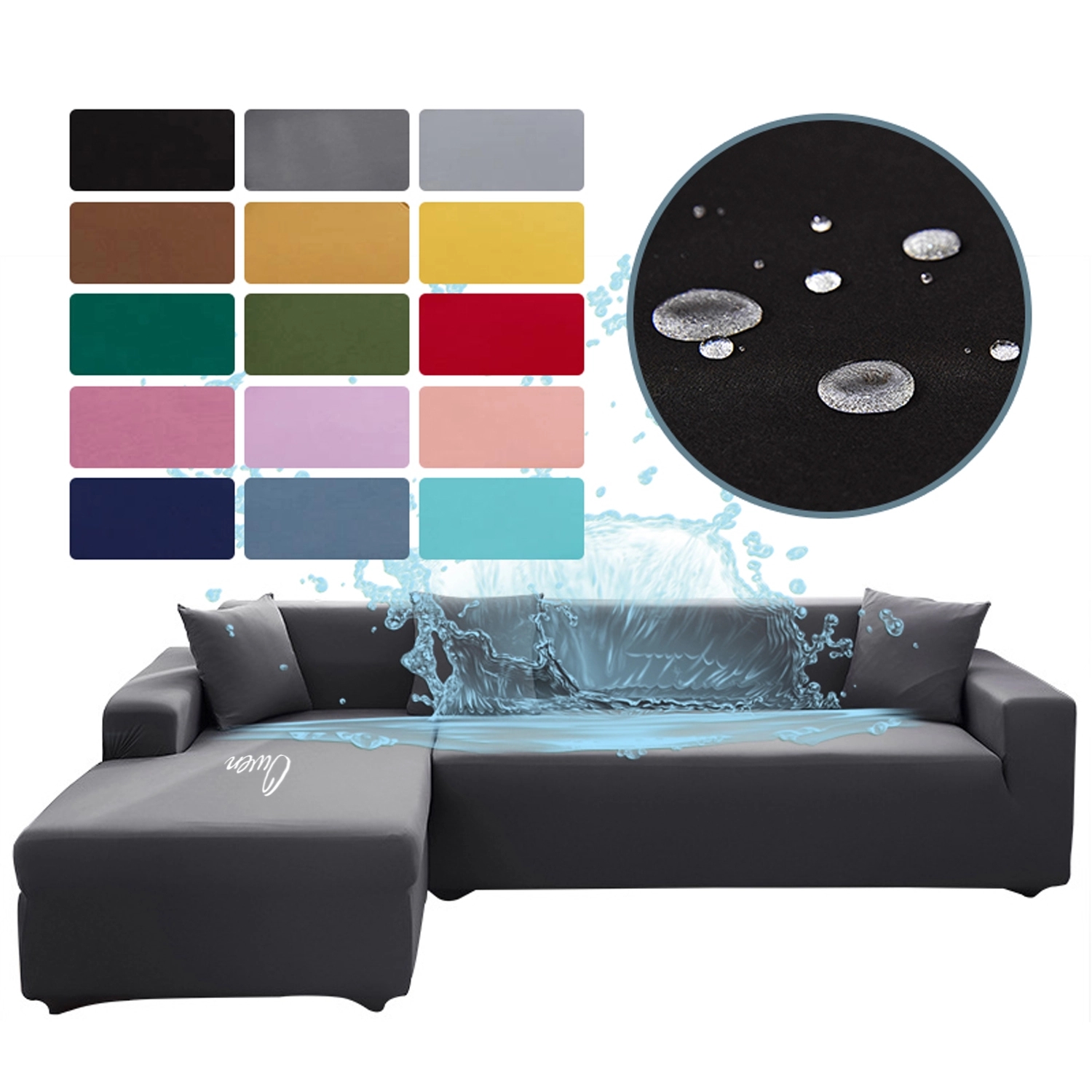 Triple-Seat Elastic Sofa Cover 2