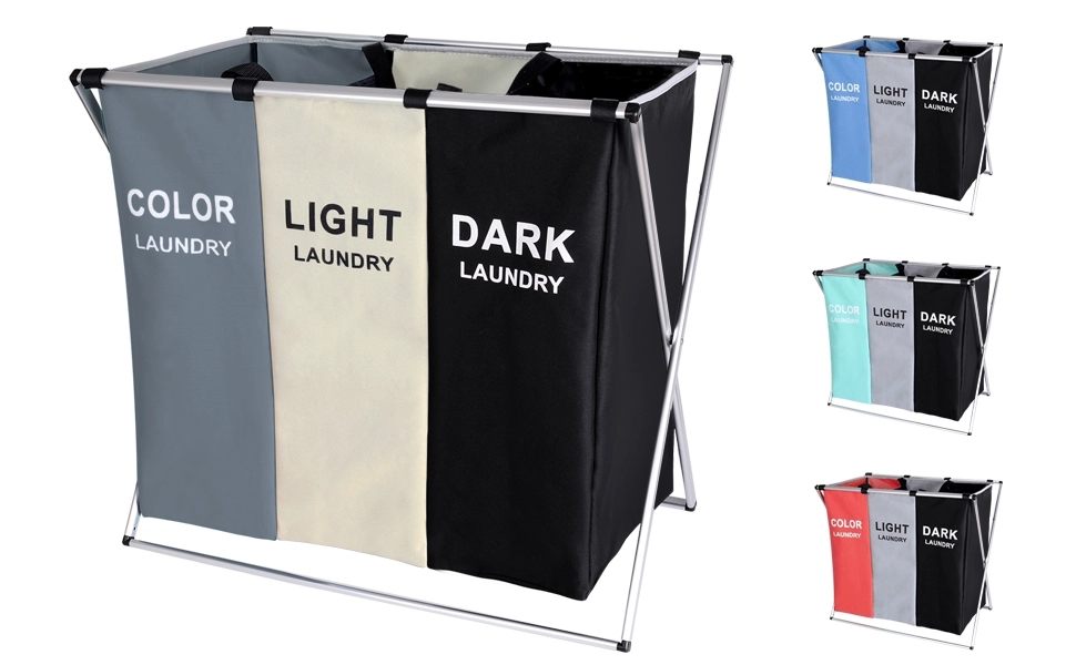 135L Laundry Cloth Hamper Sorter Basket Bag 3
