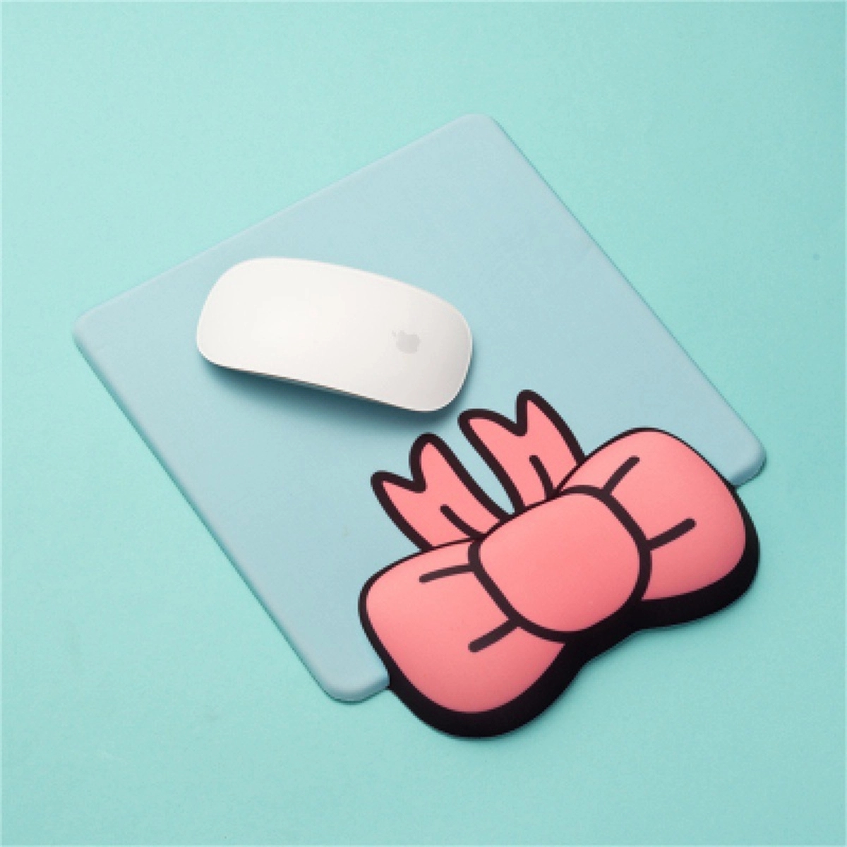 Cute Cartoon Bowknot Woman Mouse Pad Wrist Support 2