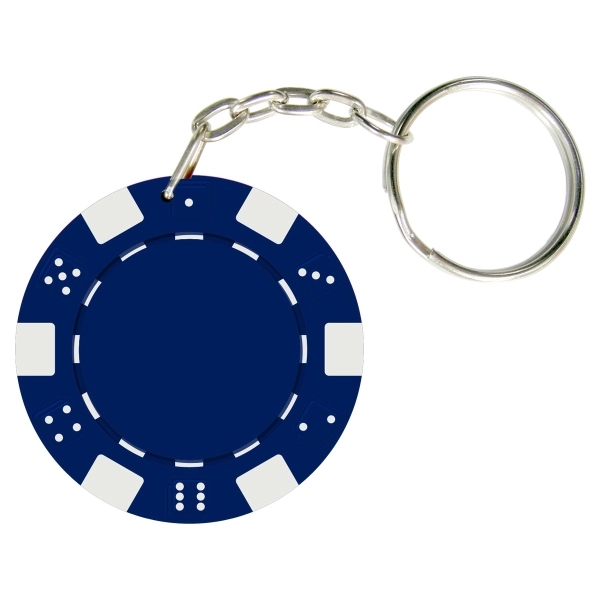 Dice Style Poker Chip Keychain 10