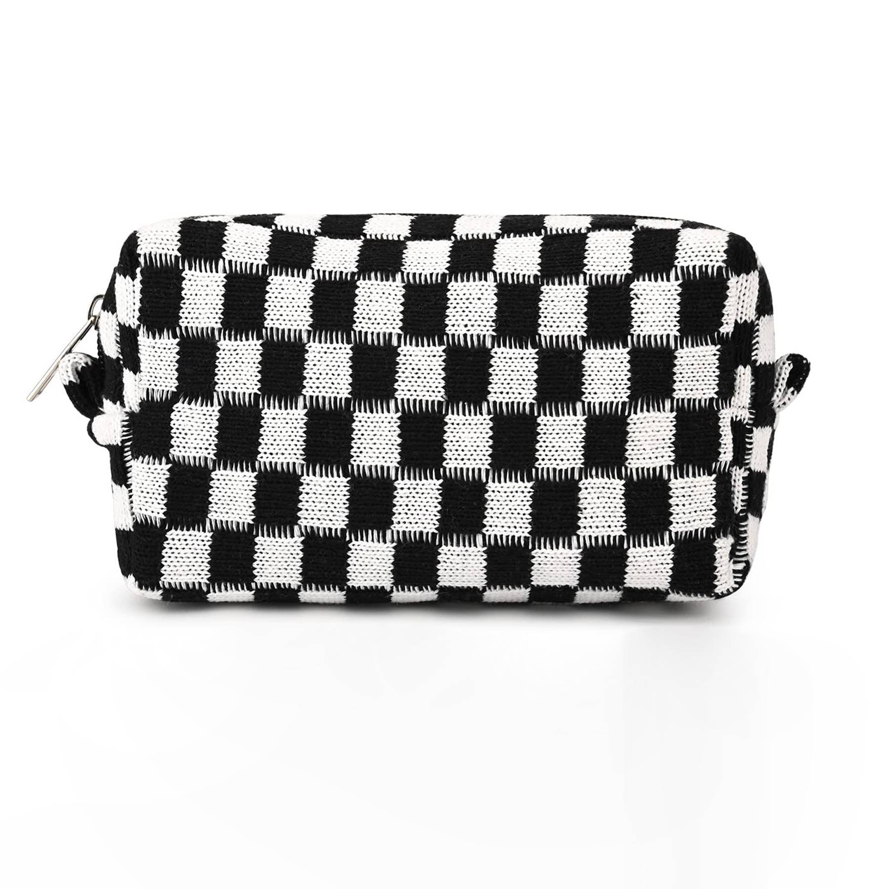 Wool Large Checkered Cosmetic Storage Bag with High Capacity 4