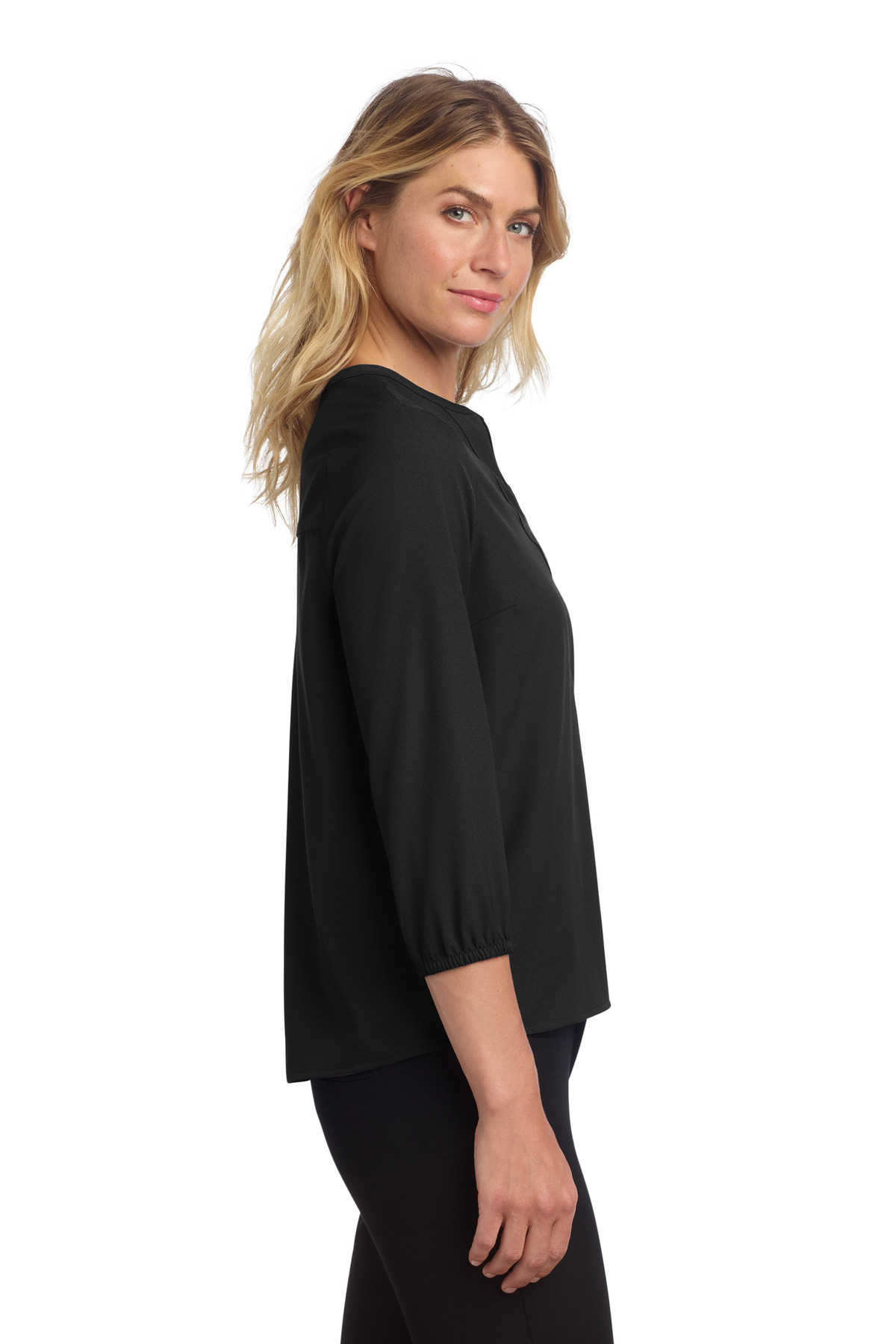 Mercer+Mettle Women's Stretch Crepe 3/4-Sleeve Blouse MM2011 56
