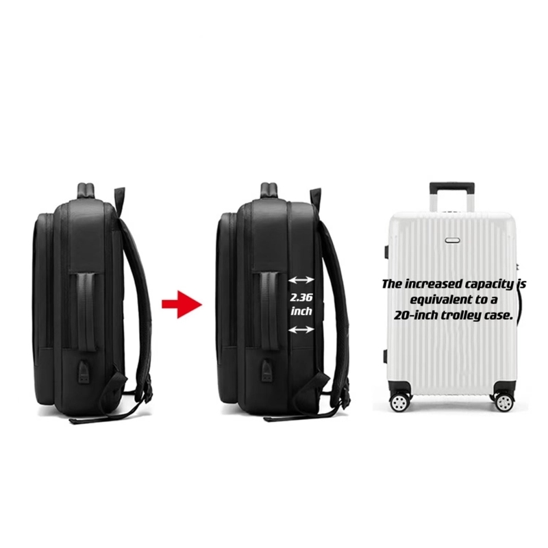 Customizable Backpack With USB Inteface And Expansion Space 9