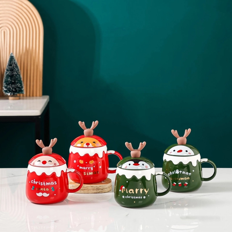 Christmas Antlers Shaped Coffee Ceramic Mug 5