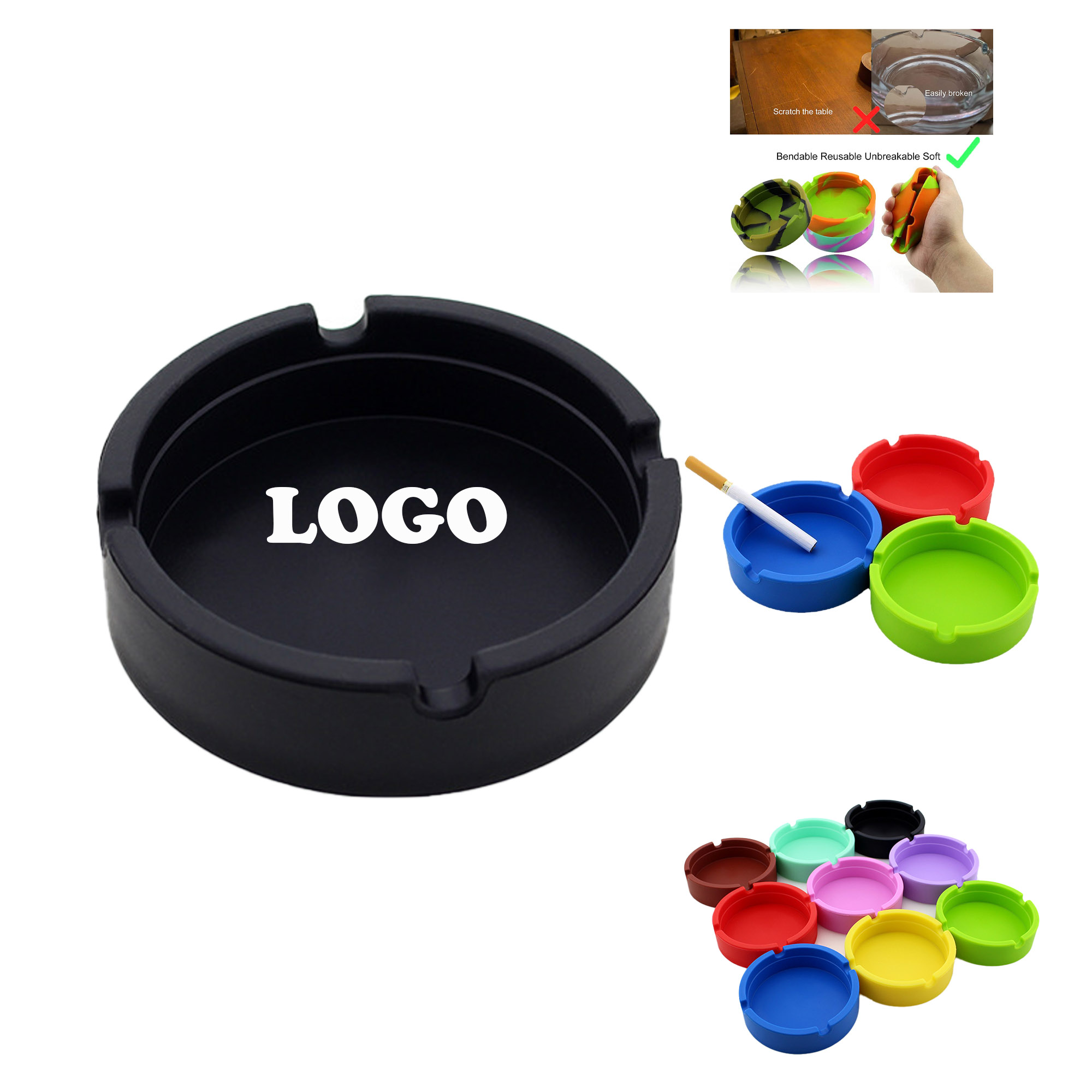 MOQ 50 pcs Custom Silicone Ashtray 2