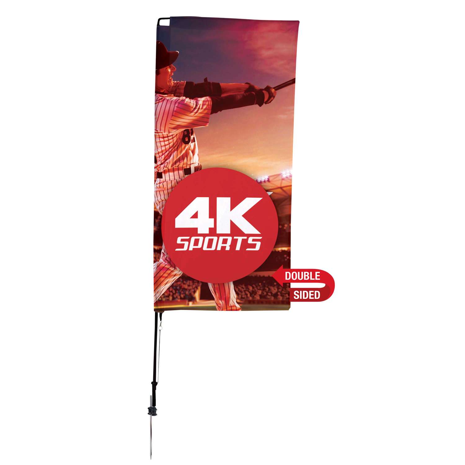 7' Streamline Rectangle Sail Sign Flag Kit (Double-Sided with Ground Spike)