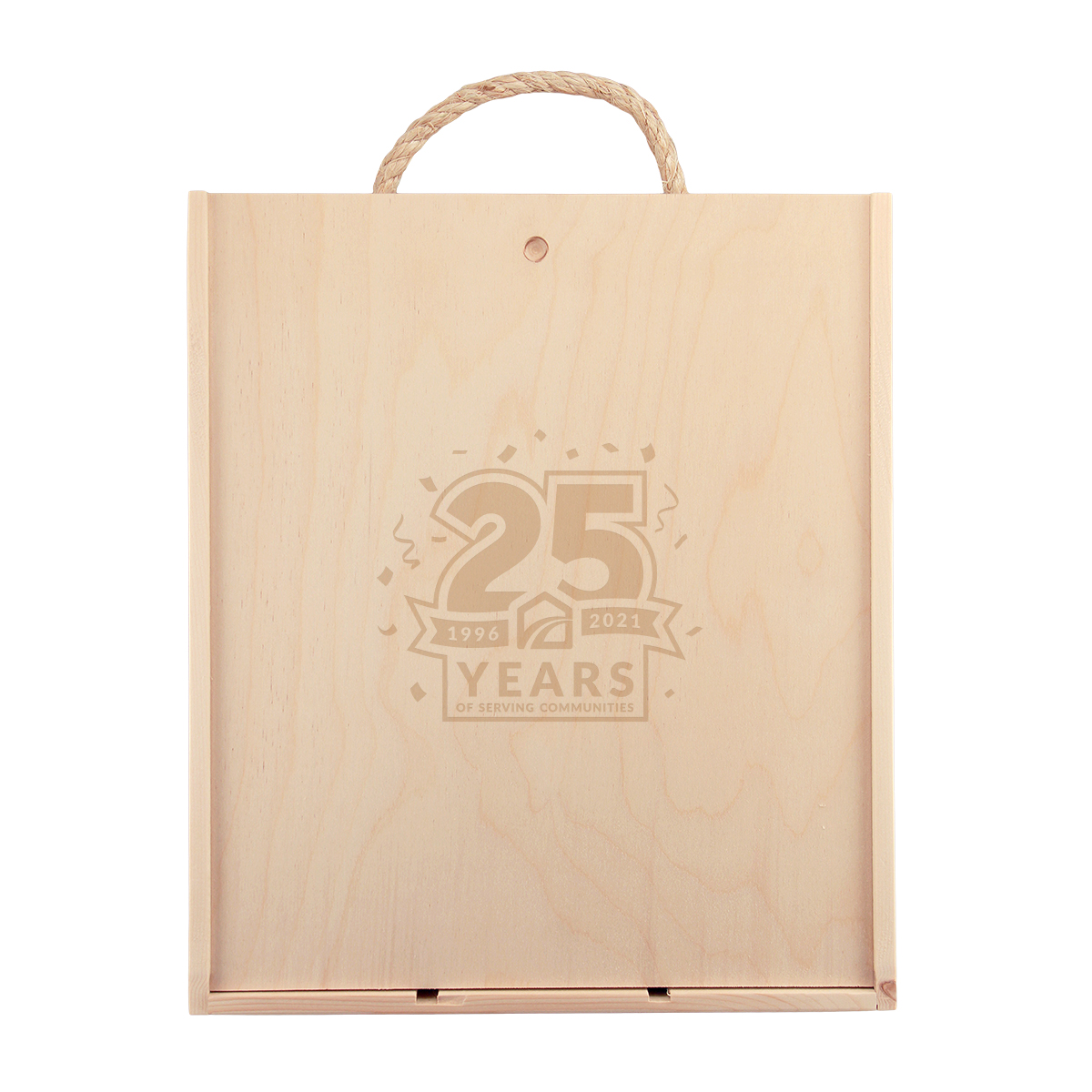 Rustic Laser-Engraved Wood Box w/ Etched Wine, Etched Glasses & Chocolates 2