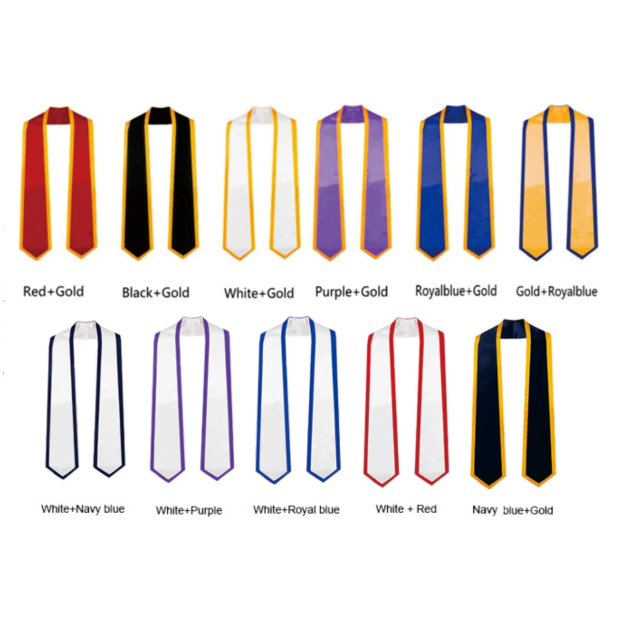 60" x 5" Unisex Graduation Sash Honor Stole Full Color 3