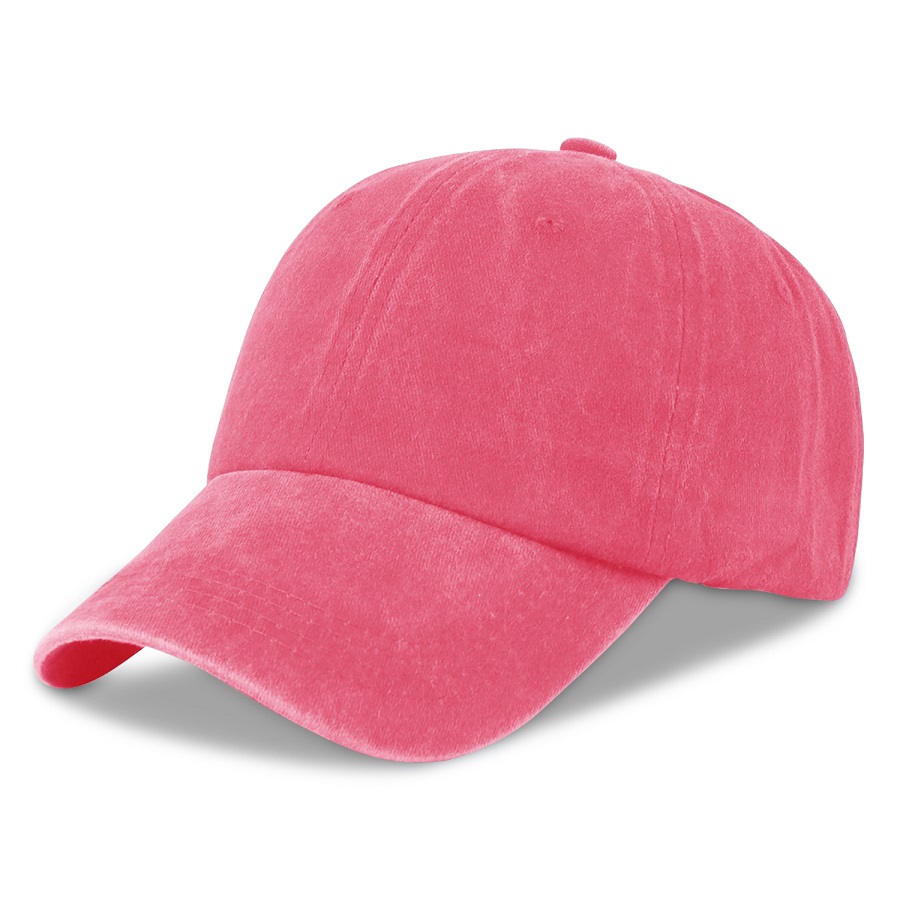 Stock Washed Cotton 6-Panel Baseball Cap w/ D-Ring Metal 20