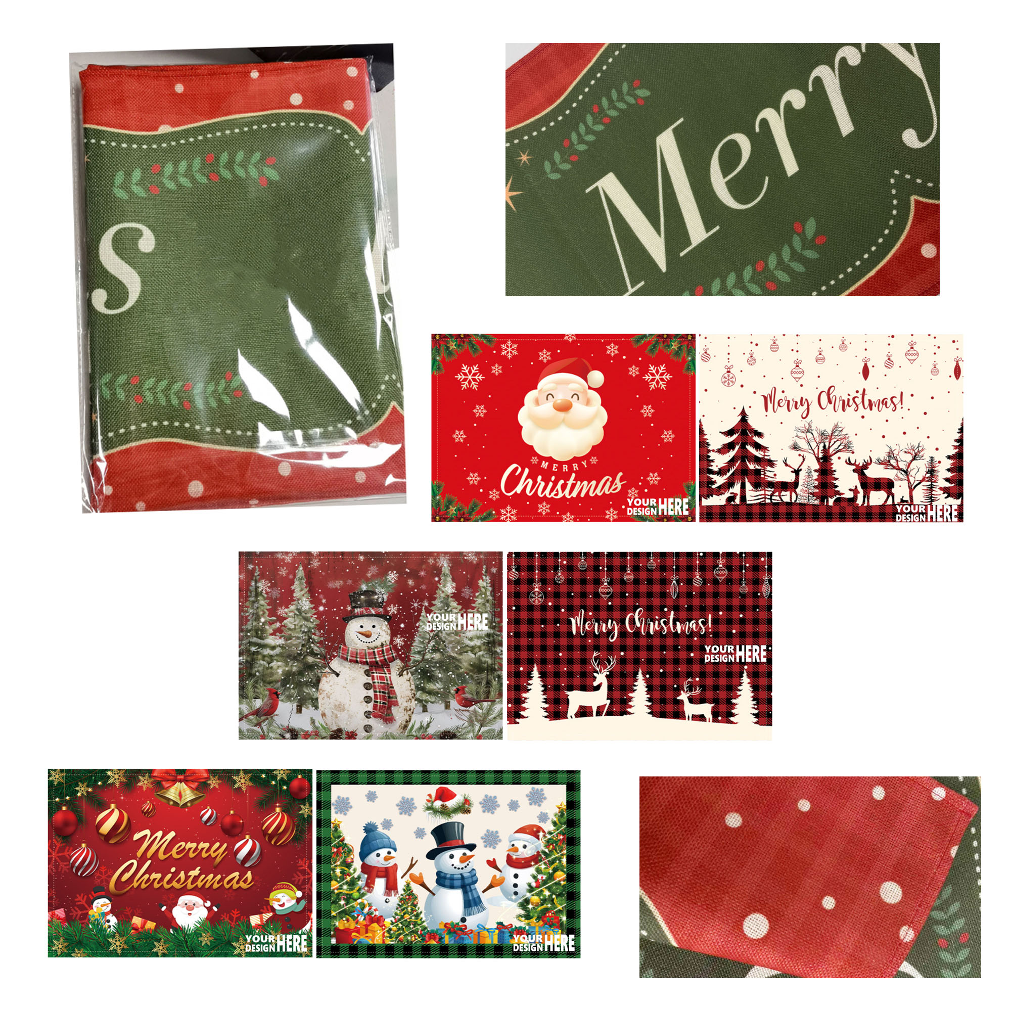 MOQ100 Christmas Linen Anti-Fouling Tablecloth 2